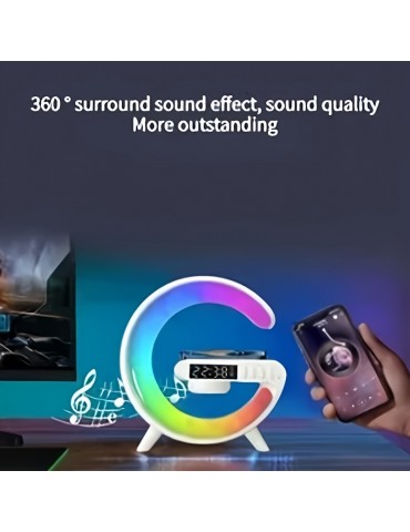 Wireless Speakers With Wireless Fast Charging, RGB Light, Sunrise Alarm Clock & Wake Up Light - Perfect For Bedrooms!