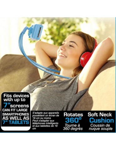 Retractable Neck Hanging Selfie Pole Stand Adjustable 360Â° Free Rotation Bracket Universal Desktop Bed Car Lazy Mobile Holder