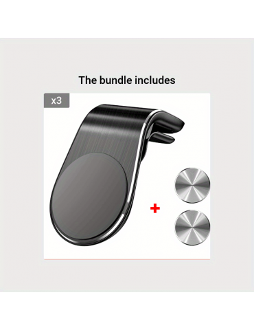 Magnetic Phone Car Holder With 2 Pieces Of Iron, Rotation Braccket.,Air Vent Magnet Mount, Smartphone Phone Holder In Car, For IPhone/ Samsung.
