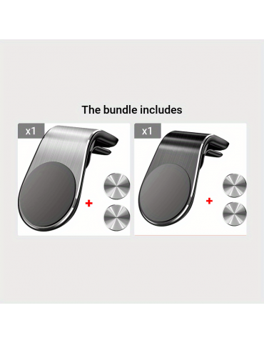 Magnetic Phone Car Holder With 2 Pieces Of Iron, Rotation Braccket.,Air Vent Magnet Mount, Smartphone Phone Holder In Car, For IPhone/ Samsung.