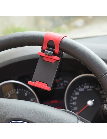 New Universal Car Mobile Phone Holder Car Steering Wheel Mobile Phone Bracket Car Navigation Frame Telescopic Clip
