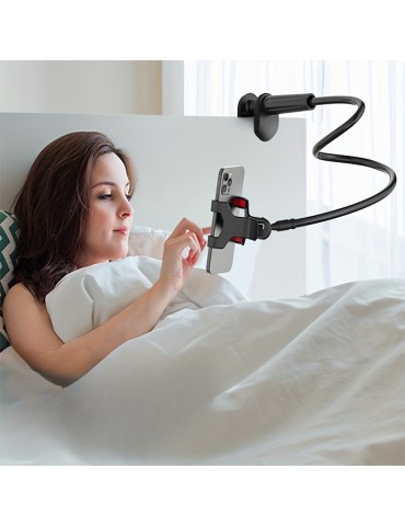 Mobile Phone Clamp Bracket Flexible Long Arm Gooseneck Lazy Person Bracket With Handle, Bedside Tabletop Overhead Live Streaming Mobile Phone Tablet Bracket