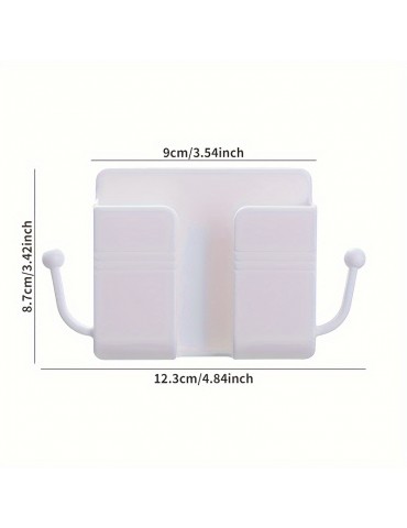 1pc Wall-Mounted Remote Control Holder: Keep Your Remote Controls & Mobile Phones Organized & Charged!