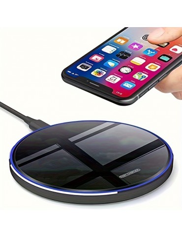 Wireless Charger Qi 15W Max Fast Wireless Charging Pad With USB C Cable Compatible With Samsung Galaxy S22,S21,S21 Ultra,S21Plus,S20 Fe,S10,Note 20/10,Google Piexl 5, LG Velvet 5