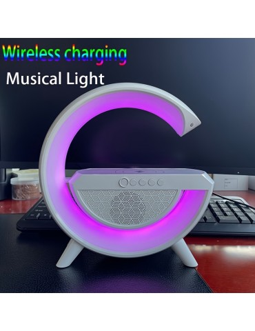 Wireless Charging Speaker LED Color Night Light With Built-in Battery Multifunctional Bedside Living Room Table Lamp Audio