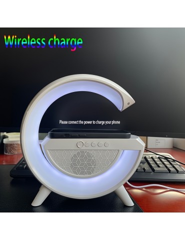 Wireless Charging Speaker LED Color Night Light With Built-in Battery Multifunctional Bedside Living Room Table Lamp Audio