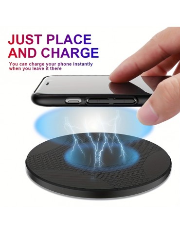 Y9 Desktop disc Wireless charger, 10W fast wireless charger, for iPhone 14/13/12/11/XR/XSMAX/X/8 Plus, for Samsung Galaxy S23/S22/S21/S20/S10/S9