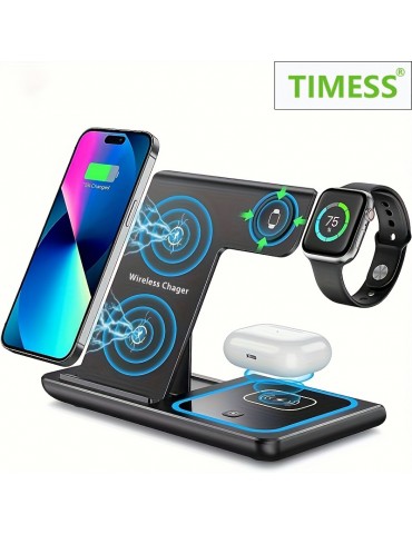 3 In 1 Fast Charging Station, Folding Wireless Charger Stand For IPhone 14,13,12,11/Pro/Max/Mini/Plus, X, XR, XS/Max, SE, 8/Plus, For IWatch 1-8, For Airpods 3/2/Pro