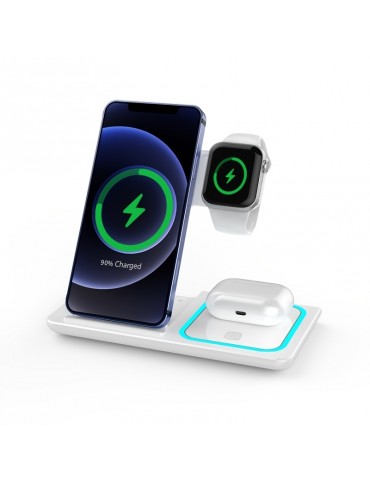 3 In 1 Fast Charging Station, Folding Wireless Charger Stand For IPhone 14,13,12,11/Pro/Max/Mini/Plus, X, XR, XS/Max, SE, 8/Plus, For IWatch 1-8, For Airpods 3/2/Pro