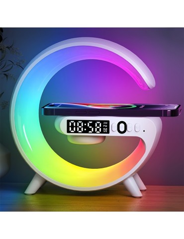 Mini Multifunction Wireless Charger Pad Stand Speaker TF RGB Night Light Fast Charging Station For IPhone14 13 12 For Samsung For Xiaomi
