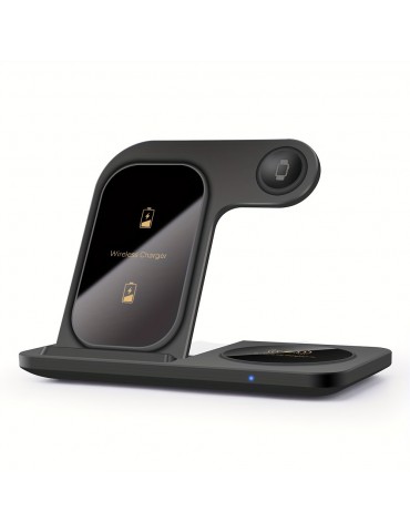 Wireless Charging Station For IPhone Multiple Devices Foldable 3 In 1 Fast Charger Station Stand Dock For IWatch Series 8, 7, 6, SE, 5, 4, 3, 2, Airpods Pro 3, 2, IPhone 14Pro, 14, 13, Pro Max, 13 ,12, 11 Pro, X ,Max ,XS, XR, 8