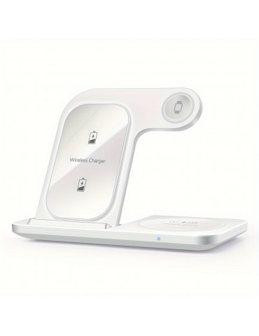 Wireless Charging Station For IPhone Multiple Devices Foldable 3 In 1 Fast Charger Station Stand Dock For IWatch Series 8, 7, 6, SE, 5, 4, 3, 2, Airpods Pro 3, 2, IPhone 14Pro, 14, 13, Pro Max, 13 ,12, 11 Pro, X ,Max ,XS, XR, 8