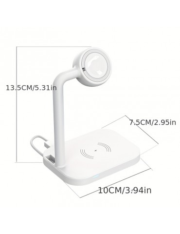 1pc 2 In 1 Wireless Charger Compatible With IPhone Apple Watch And AirPods Qi Charger Wireless Charging Station For IPhone 12/11, IWatch 6/SE/5/4/3/2/1 And More