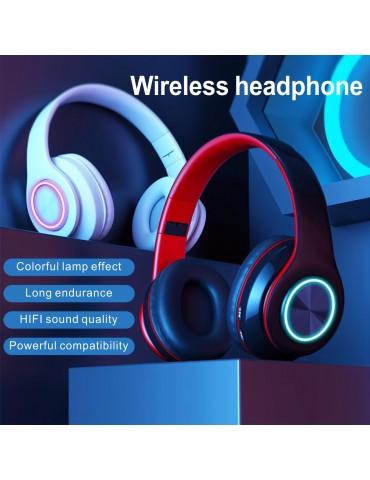 Classic Head-mounted Colorful Flash All-inclusive Ear B39 Wireless Headphones