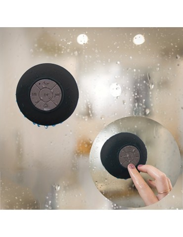 Wireless Speaker, Portable Mini Wireless Speaker With Suction Cup For Bathroom Bedroom Black Speaker 2 Hours Of Battery Life For Parties, Travel, Home, And Outdoor (The Suction Cup Only Works On The Smooth Wall Like Glass Ceramic Tile)