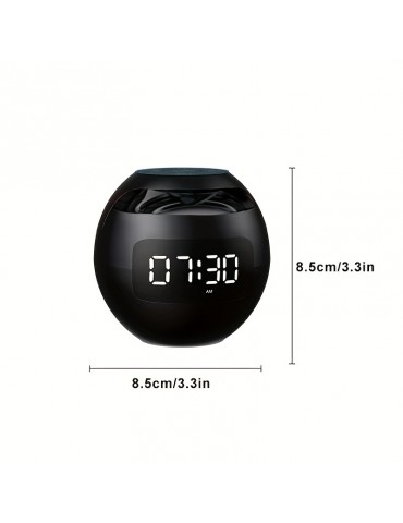 Portable Wireless Speaker With Clock Alarm And Human Body Induction, Waterproof Small Speaker With Colorful Atmosphere Light