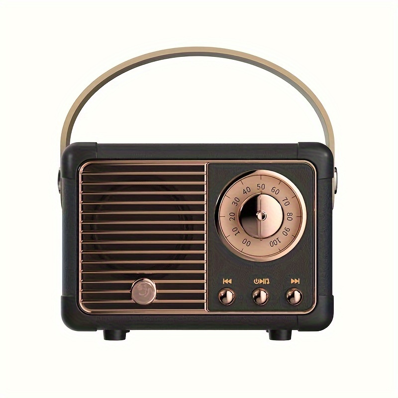 retro wireless speaker vintage decor small wireless speaker cute old fashion style for kitchen desk bedroom office party outdoor for android devices details 9