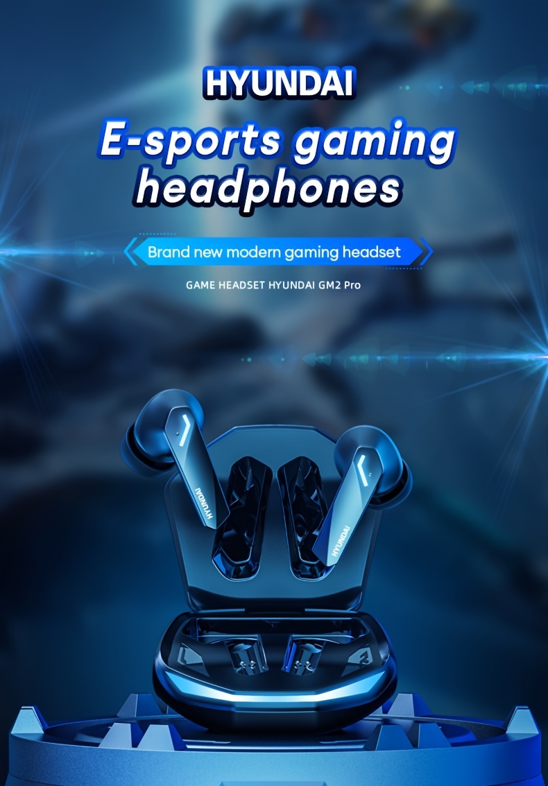 hyundai gm2pro in ear earphones wireless battery endurance music white microphone details 0