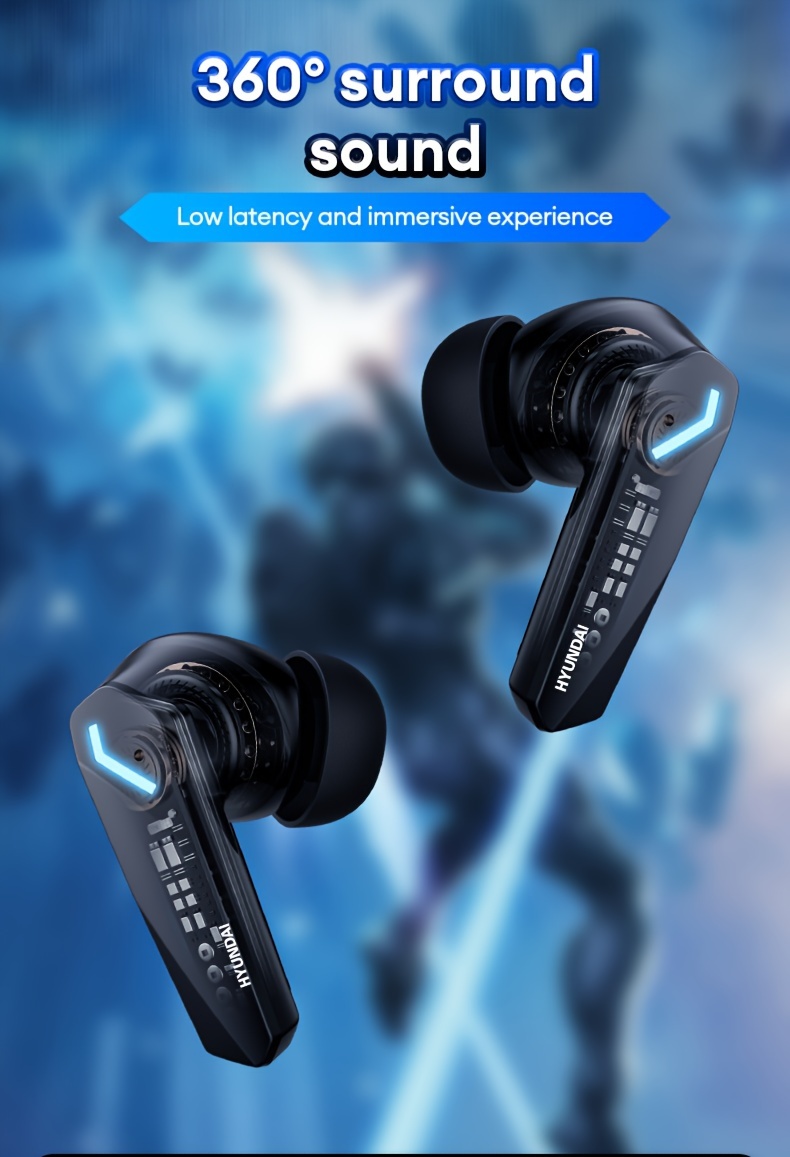 hyundai gm2pro in ear earphones wireless battery endurance music white microphone details 2