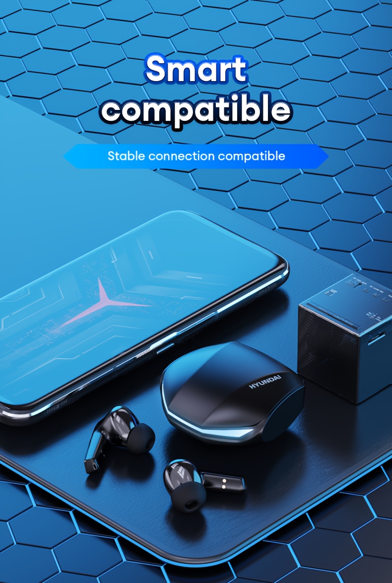 hyundai gm2pro in ear earphones wireless battery endurance music white microphone details 11