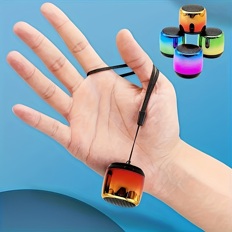 New Gradient Metal Mini Portable Small Speaker Thumb Small Lound Speakers Outdoor Wireless Sports Music Player With Lanyard Festival Gift Choice details 4