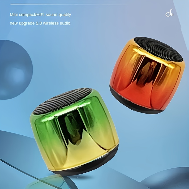 New Gradient Metal Mini Portable Small Speaker Thumb Small Lound Speakers Outdoor Wireless Sports Music Player With Lanyard Festival Gift Choice details 5