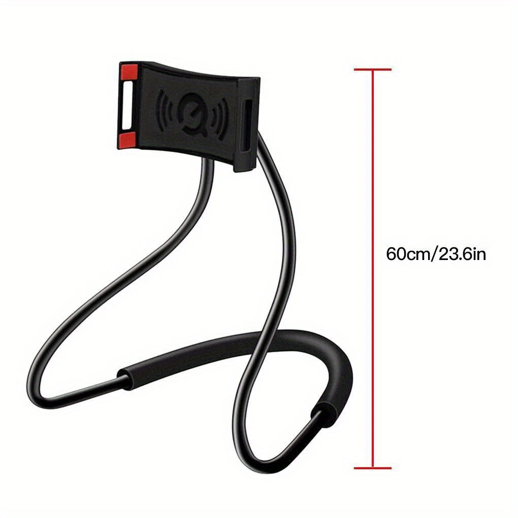 retractable neck hanging selfie pole stand adjustable 360 free rotation bracket universal desktop bed car lazy mobile holder details 0