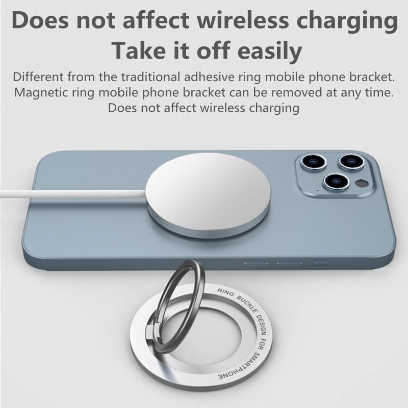 360 magnetic phone holder stand magnet finger ring socket for magsafe wireless charging for iphone14 13 12 pro cellphone bracket details 2