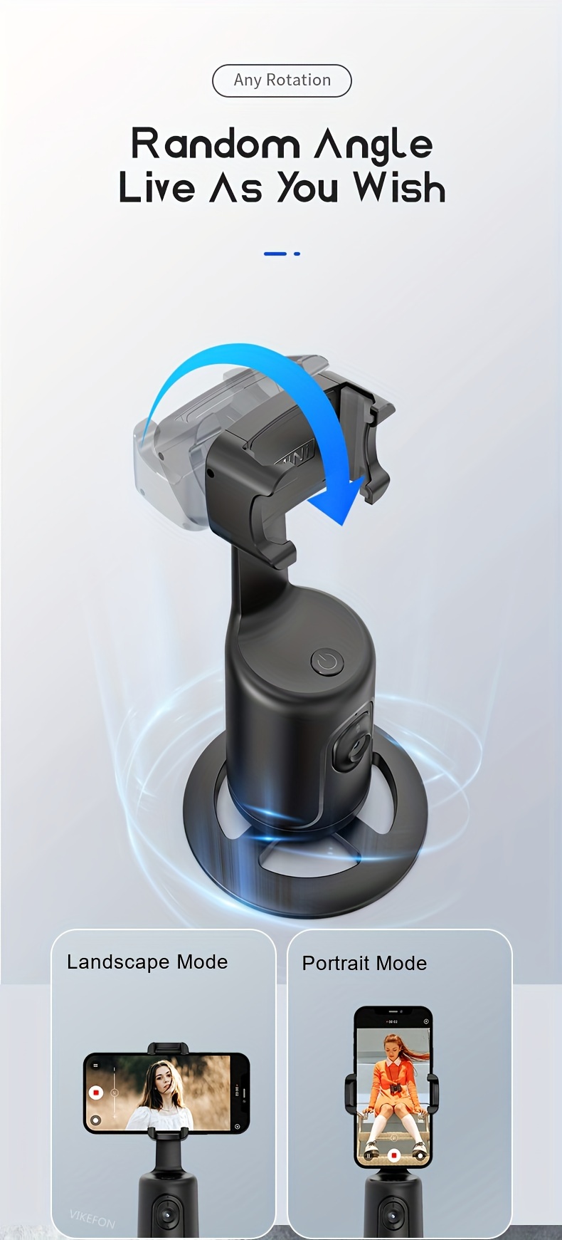 auto tracking phone holder tripod stand smart selfie stick 360 rotation fast face object tracking cameraman robot stand details 6