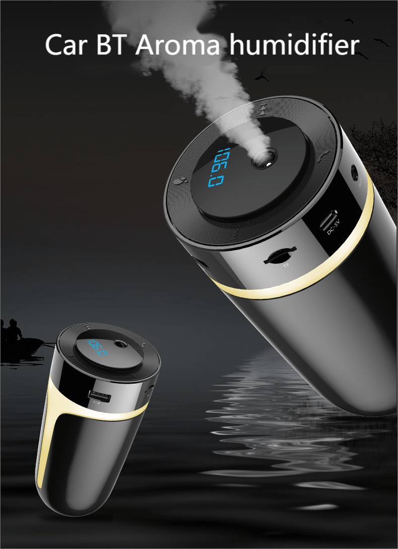car bt aroma humidifier bt handsfree car fm transmitter mp3 usb car charger car air humidifier details 0