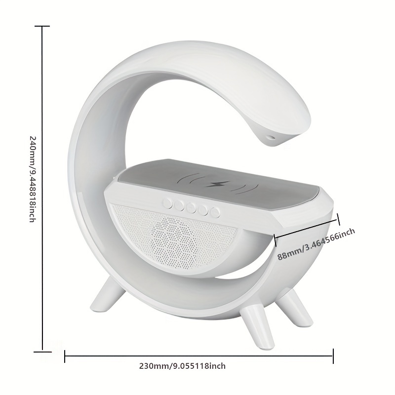 wireless charging speaker led color night light with built in battery multifunctional bedside living room table lamp audio details 0