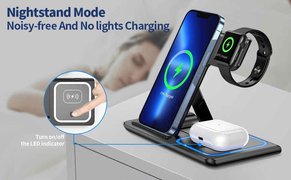 fast charging station, 3 in 1 fast charging station folding wireless charger stand for iphone 14 13 12 11 pro max mini plus x xr xs max se 8 plus iwatch 1 8 airpods 3 2 pro details 0