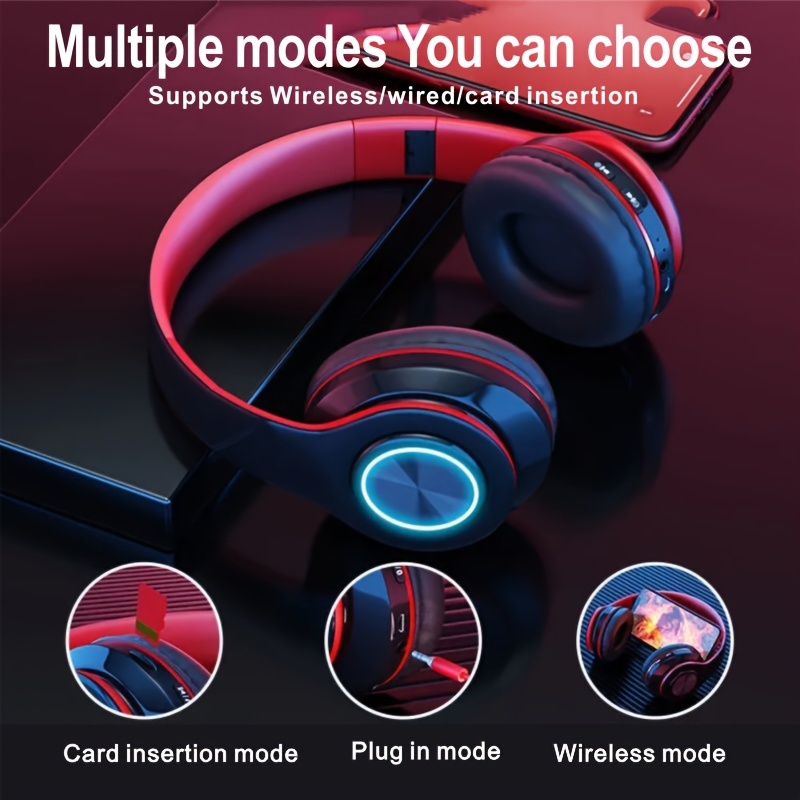 classic head mounted colorful flash all inclusive ear b39 wireless headphones details 1