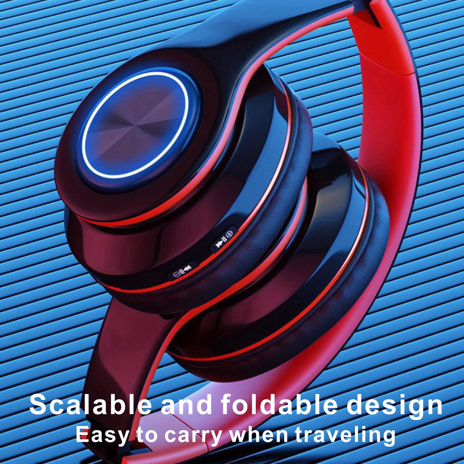 classic head mounted colorful flash all inclusive ear b39 wireless headphones details 2